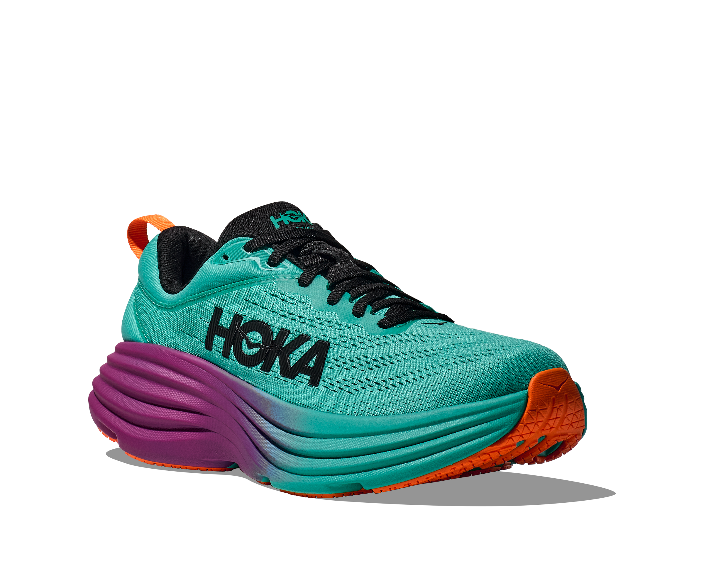 Hoka Women's Bondi 8 ELECTRIC AQUA / BLACK